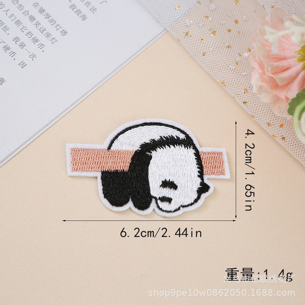 Wholesale Cartoon Panda Embroidery Clothing Hole Patch